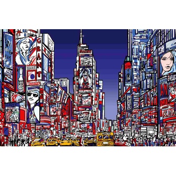 DIMEX ART s. r. o Флизелинов фототапет цветен таймс скуеър 375 x 250 см