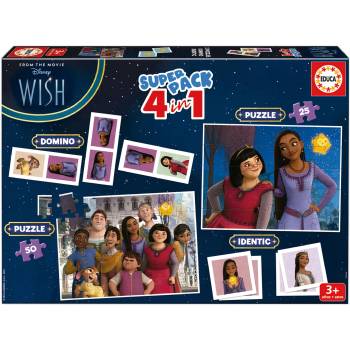 Educa - Puzzle 4v1 Superpack Wish - puzzle, memory, domino - 1 - 39 piese