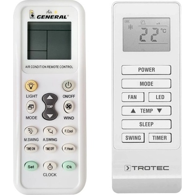 General TROTEC PAC-W2200, PAC-W 2600 SH, PAC-W 2650 SH (7140000387) - съвместимо дистанционно управление на марката General (PAC-W2200, PAC-W 2600 SH, PAC-W 2650 SH (7140000387))