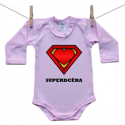Boodyy Ružové Body s dlhým rukávom SuperDcéra