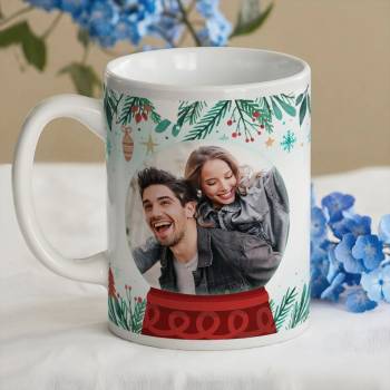 Art gift Коледна чаша със снимка - Любов моя