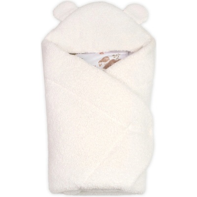 Baby Nellys Beránková zavinovačka s kapucí Teddy Boucle Srnka smetana
