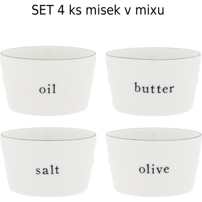 Bastion Collections Set 4 x miska Salt/Butter/Oil/Olive Ass 6 cm