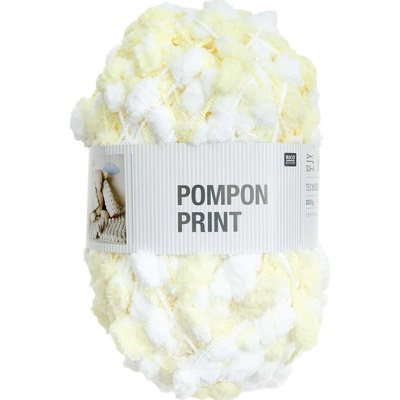 Rico design háčkovací bambulková příze POMPON Print žluto-bílá - 1 ks