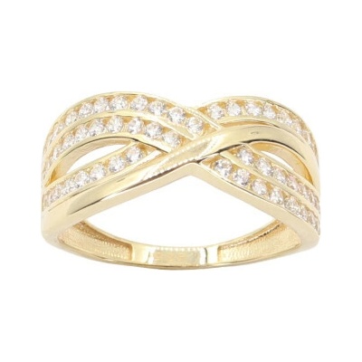 KA RRCH151 Zlatý prsteň so zirkónmi