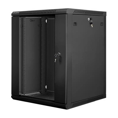 Lanberg rack cabinet 19 wall-mount 15U / 600x600 for self-assembly (flat pack), black (WF01-6615-10B)