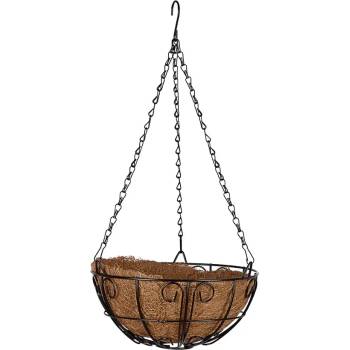 PALISAD Висяща метална кашпа Palisad D25 см с кокосова кошница