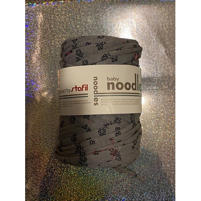 Špagetová příze Baby noodles černé květiny