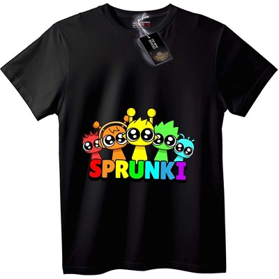 NOONEBRAND Тениска Sprunki Анимация - 2XL, White