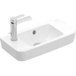 Villeroy & Boch O. novo - Умивалник Compact 50x25 см, с преливник, отвор за смесител отляво, AntiBac, CeramicPlus, алпийско бяло 4342L5T2 (4342L5T2)