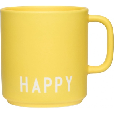 DESIGN LETTERS Porcelánový hrnček Yellow Happy 300 ml