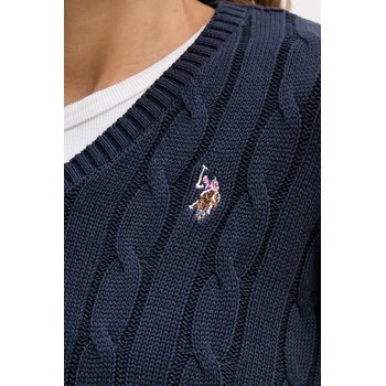 U. S. Polo Assn Памучен пуловер U. S. Polo Assn. V-NECK CABLE (WUP0397)