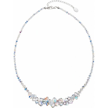 Evolution Group Luxusný strieborný náhrdelník s kryštálmi 32028.2