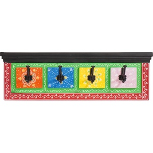 vidaXL Закачалка за палта Черно 80 x 25 x 2 cm Солидно мангово дърво (4017580)