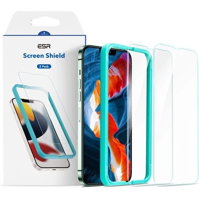 ESR Стъклен протектор ESR Screen Shield, 2-Pack за iPhone 13 / 13 Pro / 14, Прозрачен (KXG0012059)