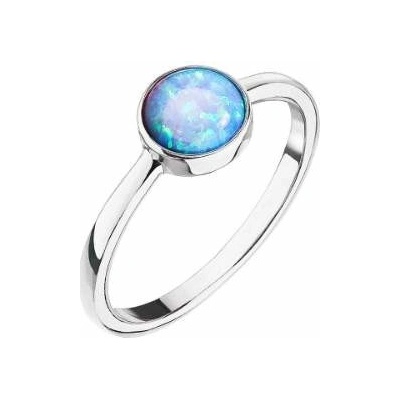 Evolution Group Pavona Stříbrný prsten se světle modrým opálem 15001.3 lt.blue