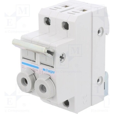 HAGER L96200 Pojistkový odpojovač; 10x38mm; na přípojnici DIN; 20A; 400V