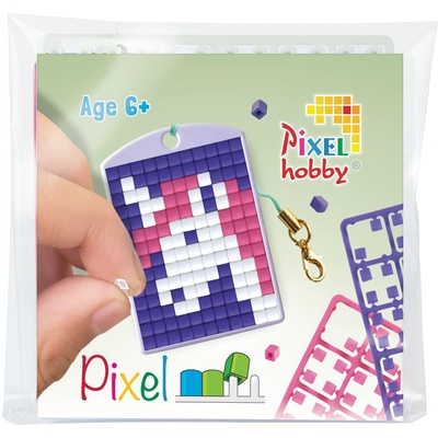 Pixelhobby Мозайка с пиксели Pixelhobby, Ключодържател - Розов еднорог (23111)