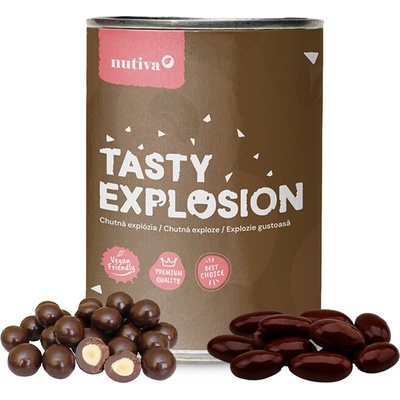 NUTIVA Zmes mandlí a lieskových orechov v horkej čokoláde 400 g
