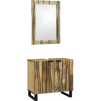 vidaXL Комплект мебели за баня с рафт 2 pcs Кафяво 62 x 33 x 58 см (3310042)