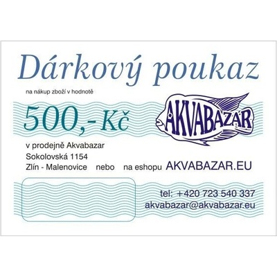 Akvabazar Dárkový poukaz - 500 Kč