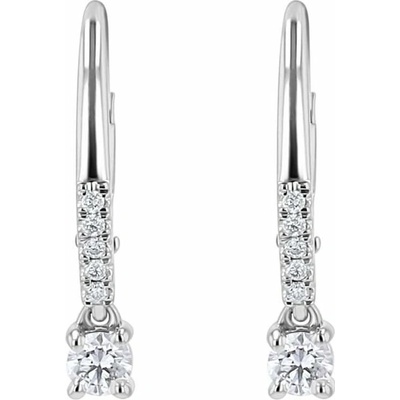 Eppi Strieborné visiací náušnice s 0.1ct lab-grown diamantom Noor E49076