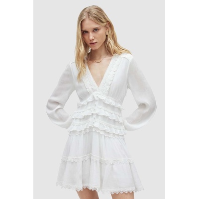 AllSaints Рокля AllSaints ZORA DRESS в бяло къса разкроена WD462Y (WD462Y)