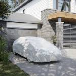 vidaXL Покривало за кола, за седан, с каишки, цяло, сребрист, XXL (4008929)