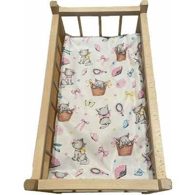 SDS Matrac do postieľky pre bábiky Veselé mačičky 50x28 cm