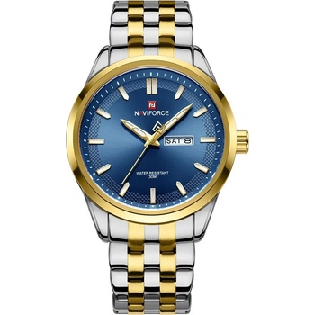 Curren Мъжки часовник Naviforce Twingle, Неръждаема стомана, Златист / Син (NAVIFORCE-9203-GOLD-BLUE)