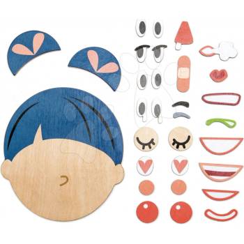 Tender Leaf Toys skladacia hlava What's Up 32dielna súprava s doplnkami na vyjadrenie výrazu