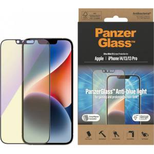 Panzer Стъклен протектор PanzerGlass за Apple iPhone 14/13 / 13 Pro Anti-Bluelight, CaseFriendly, Antibacterial, Черен