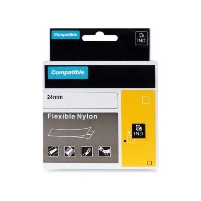 Kompatibilní páska s DYMO 1734524 24mm 3.5m cerný tisk/bílý p RHINO nyl.flexi (PLTD93)