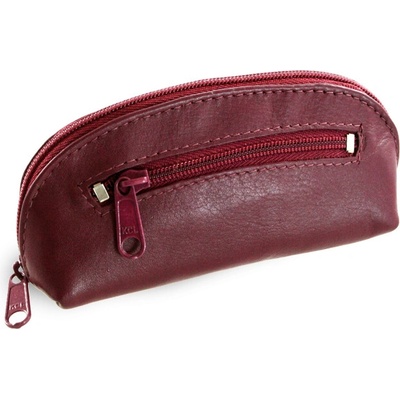 Kľúčenka Arwel Väčšia burgundy kožená dvojzipsová 619-8104-34