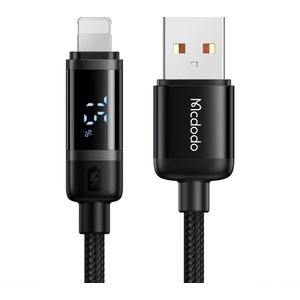 Mcdodo Кабел BAT Series - Mcdodo (CA-5000) - USB-A → Lightning, цифров дисплей, 1.2m - Черен