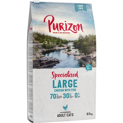 Purizon Икономична опаковка: Purizon суха храна за котки - Large Adult пиле и риба (2 x 6, 5 кг)
