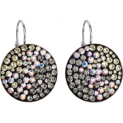 Pavona stříbrné náušnice visací s krystaly Swarovski měsíční kulaté 31161.3 moonlight