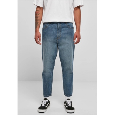 Urban Classics Cropped Tapered jeans modrá
