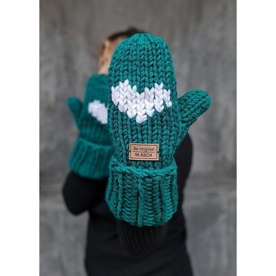 M.Asch-Be original Knitted mitt petrol