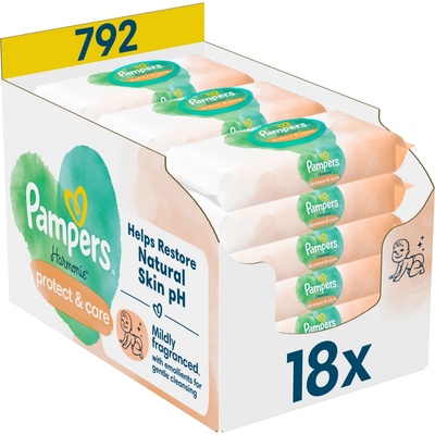 Pampers Harmonie Protect&Care vlhčené obrúsky 18 x 792 ks