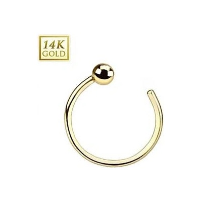 Šperky4U zlatý piercing do nosu kruh ZL01039-YG