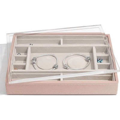 Stackers Ковчеже за накити Stackers с прегради и капак светлорозово (74401)