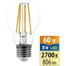 žárovka LED E27, 8W, 2700K, CRI 80, 806lm, 320° /ML-321.102.87.0/ 60W