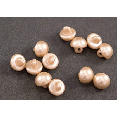 Gombík perlička so spodným prišitím - béžová perleťová - priemer 0,9 cm