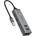Baseus USB Cube Hub Adapter (CAHUB-C0G) - алуминиев 5-портов USB хъб за компютри и лаптопи (тъмносив)
