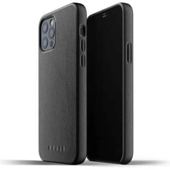 Mujjo Full Leather Case - кожен (естествена кожа) кейс за iPhone 12, iPhone 12 Pro (черен)
