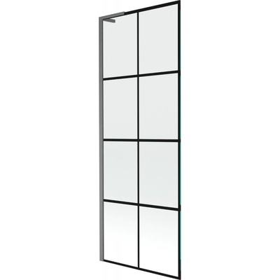 Mexen Next L параван за вана с 1 крило 70 x 150 cm, черна решетка, gun gray четкан - 895-070-000-03-77-66 (895-070-000-03-77-66)