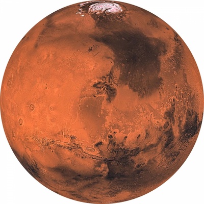 Komar Dots D1-018 Kulatá samolepicí fototapeta Rudá planeta Mars průměr ø 125 cm