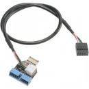 AKASA interní USB kabel USB 3.1 Gen2 konektor na USB 3.1 Gen1 19-pin / AK-CBUB38-40BK / 40cm, AK-CBUB38-40BK