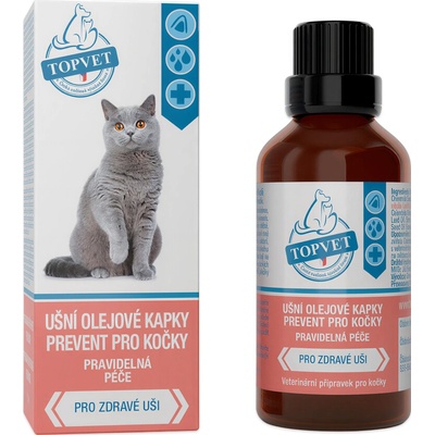 Topvet Ušní olejové kapky prevent pro kočky 50 ml – Sleviste.cz